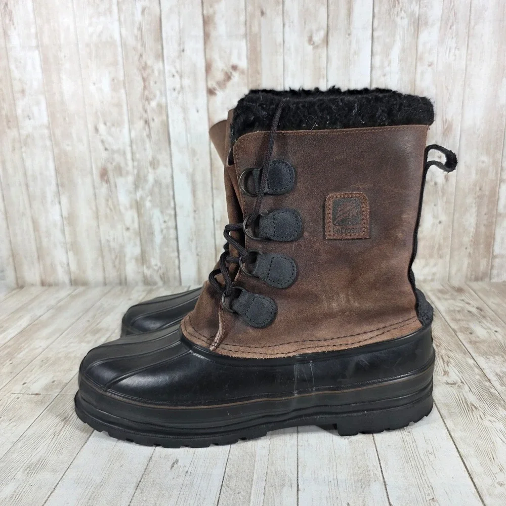 LaCrosse Womens Brown Suede Black Rubber‎ Fur Lined Winter Snow Boots Size 8